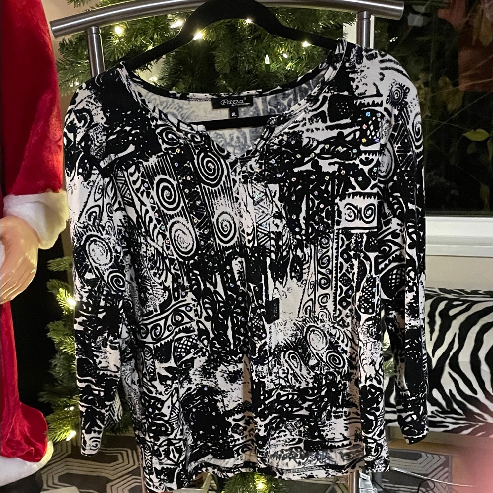 Rip Curl Monochrome Patterned Long Sleeve Top